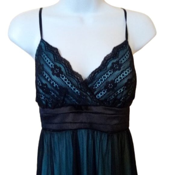 Teal Blue and Black Evening Cocktail Party Dress Size Medium - - Picture 4 of 4